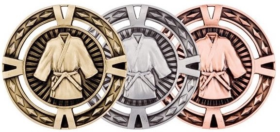 Judo Medaille Luxe MM1029 goud-zilver-brons Ø 60 mm